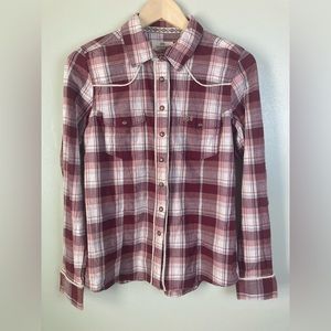 Shyanne women’s plaid print long sleeve button down western shirt